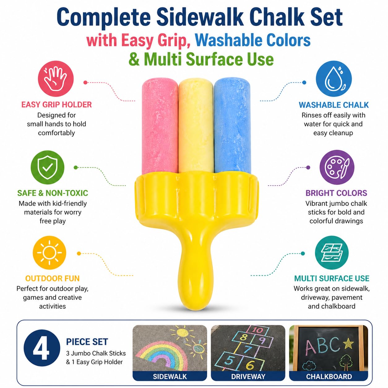 4 PIECE SIDEWALK CHALK SET