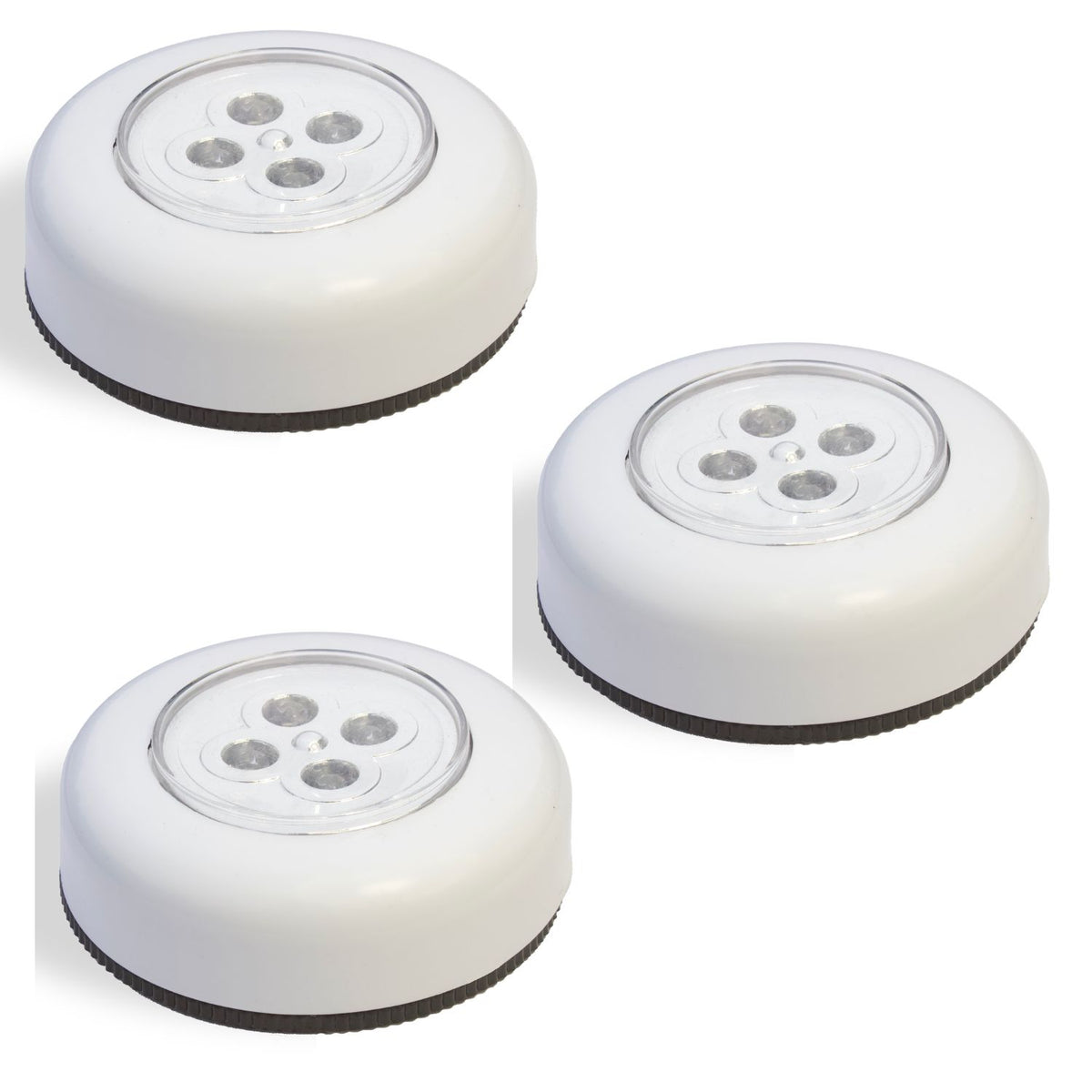 3-Pack Push-On Bronze or Silver Color LED Puck Lights – Wireless, Stick Anywhere Lighting. Random