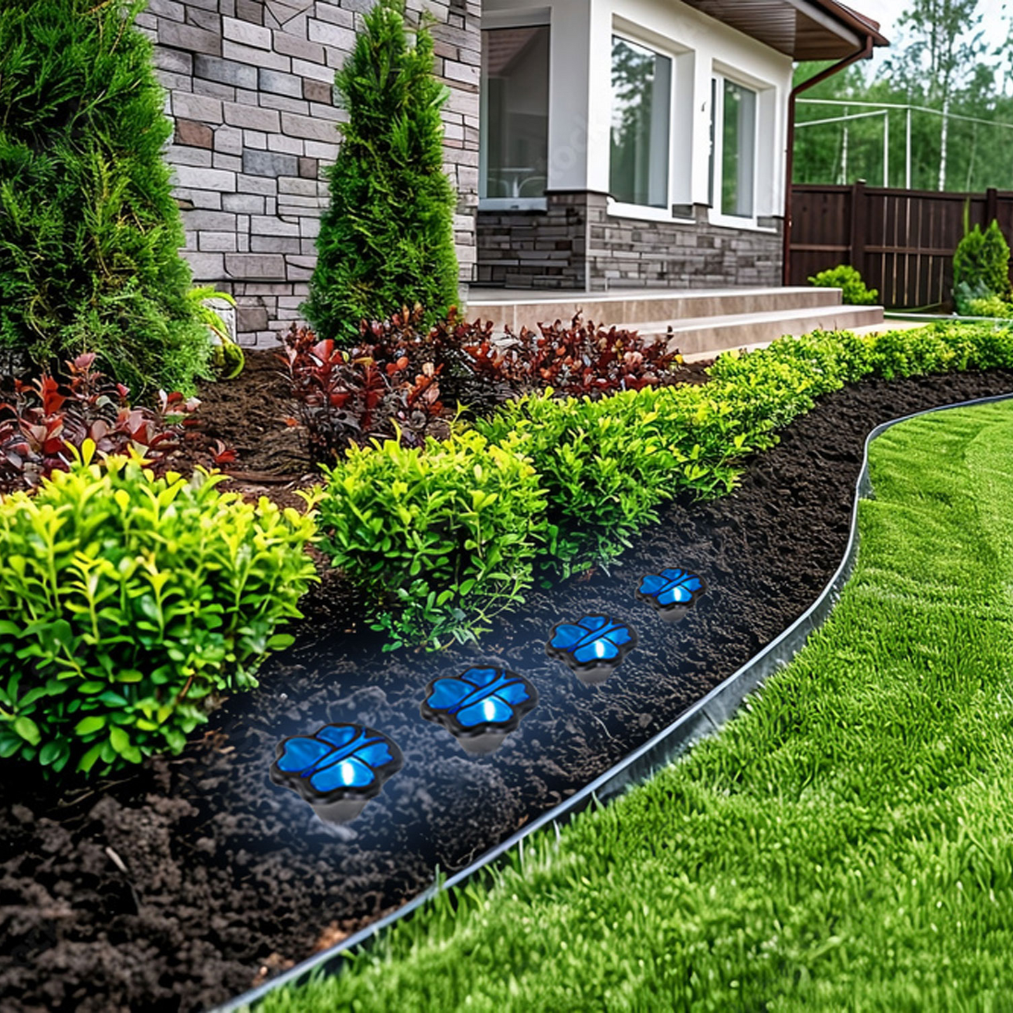 4 Pack Butterfly Solar Garden Lights – Outdoor Pathway Lawn Decor with Flash/Steady Light Mode, Auto Sensor & Rechargeable Battery