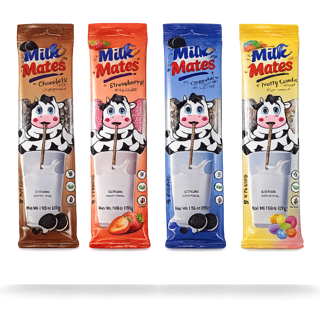 20 Milk Flavoring Straws - 4 Packs Ea 5 Straws Astd Flavors, Chocolate, Strawberry, Cookies & Cream, Fruity Cereal