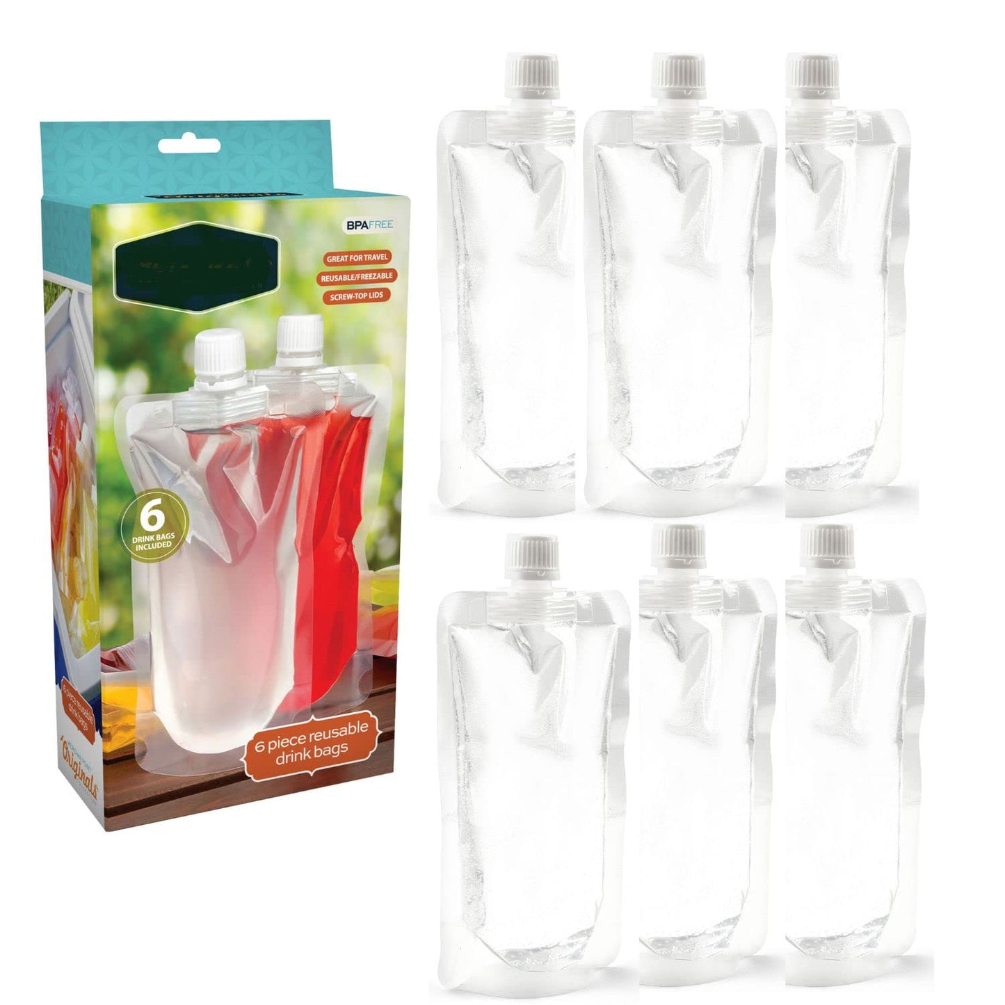 Soft Disposable Flask - Pack Of 6 Disposable Clear Drink Pouches - Plastic Flask For Liquor Hidden