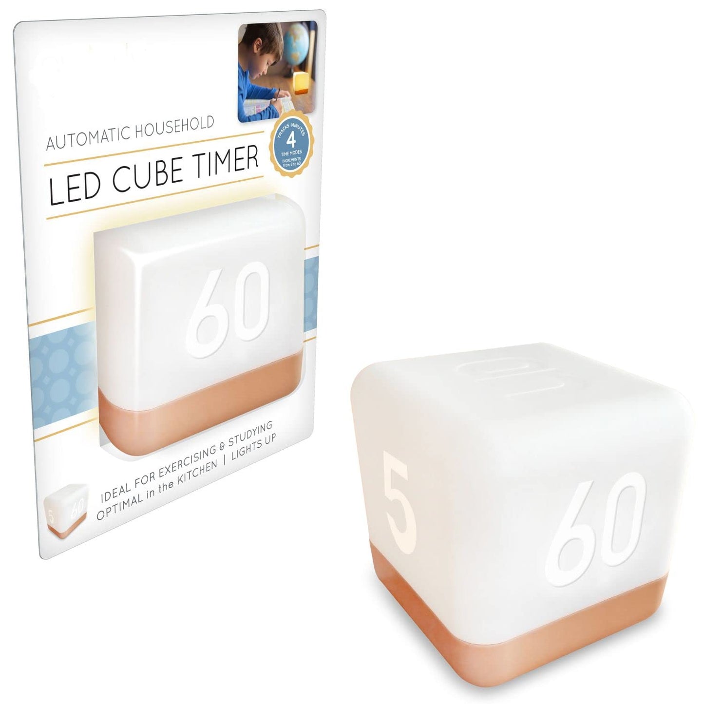 Automatic Household LED Cube Timer. Time Management Timer Cube Timer 5-15-30-60 Minute Preset Timer