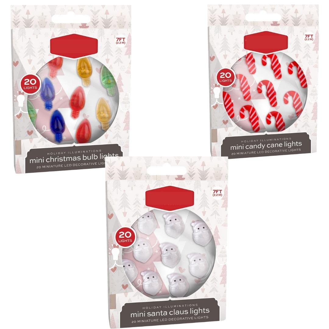 3 Pack Christmas Copper String Lights Each 84" Long 3 Styles Assortment