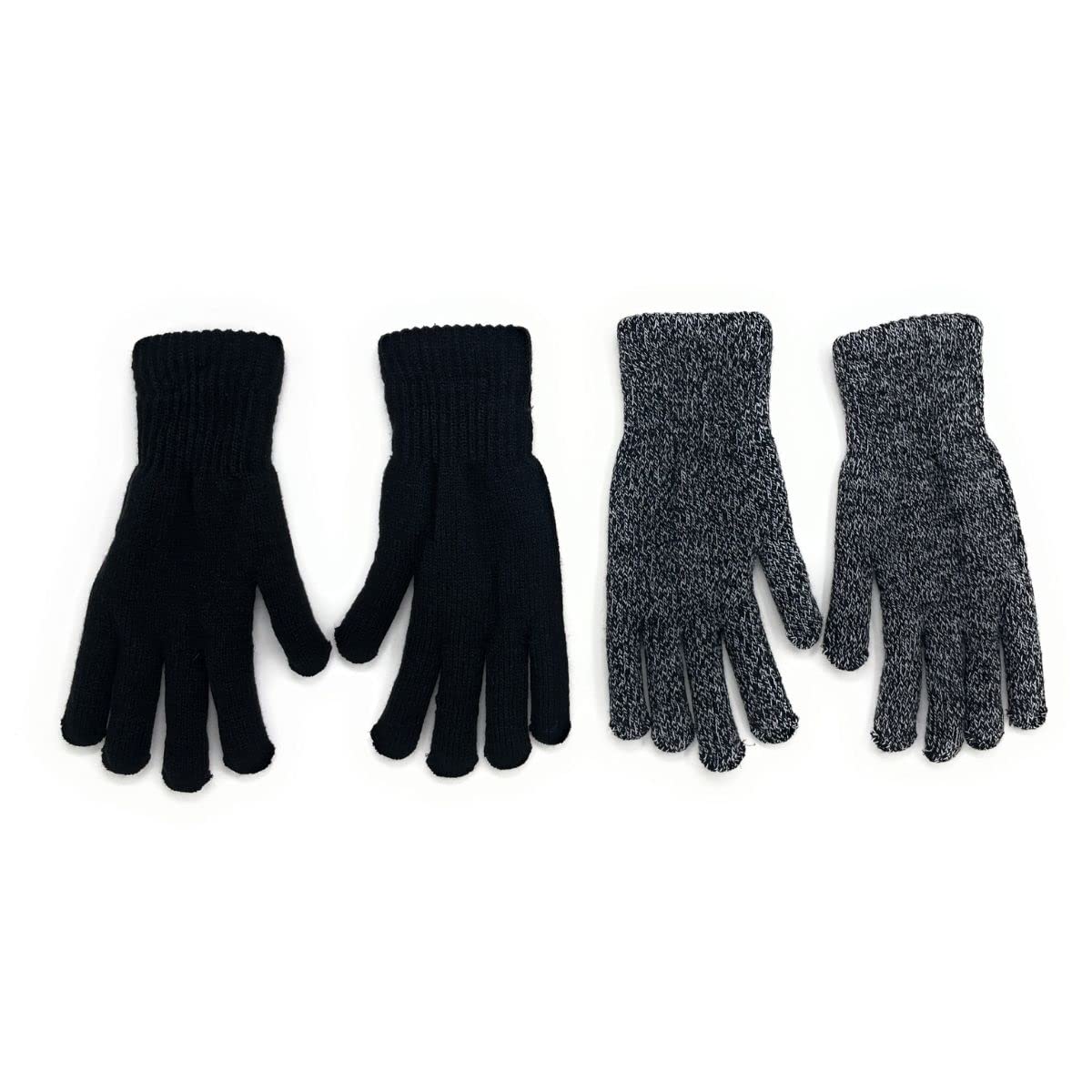 2 Pairs Fleece Lined Thermal Gloves 2 Pairs (1 Each Col)