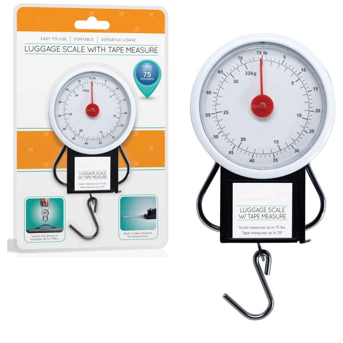 Suitcase Scale for Travel with Built-in Tape Measure Bag Scale Travel Essential