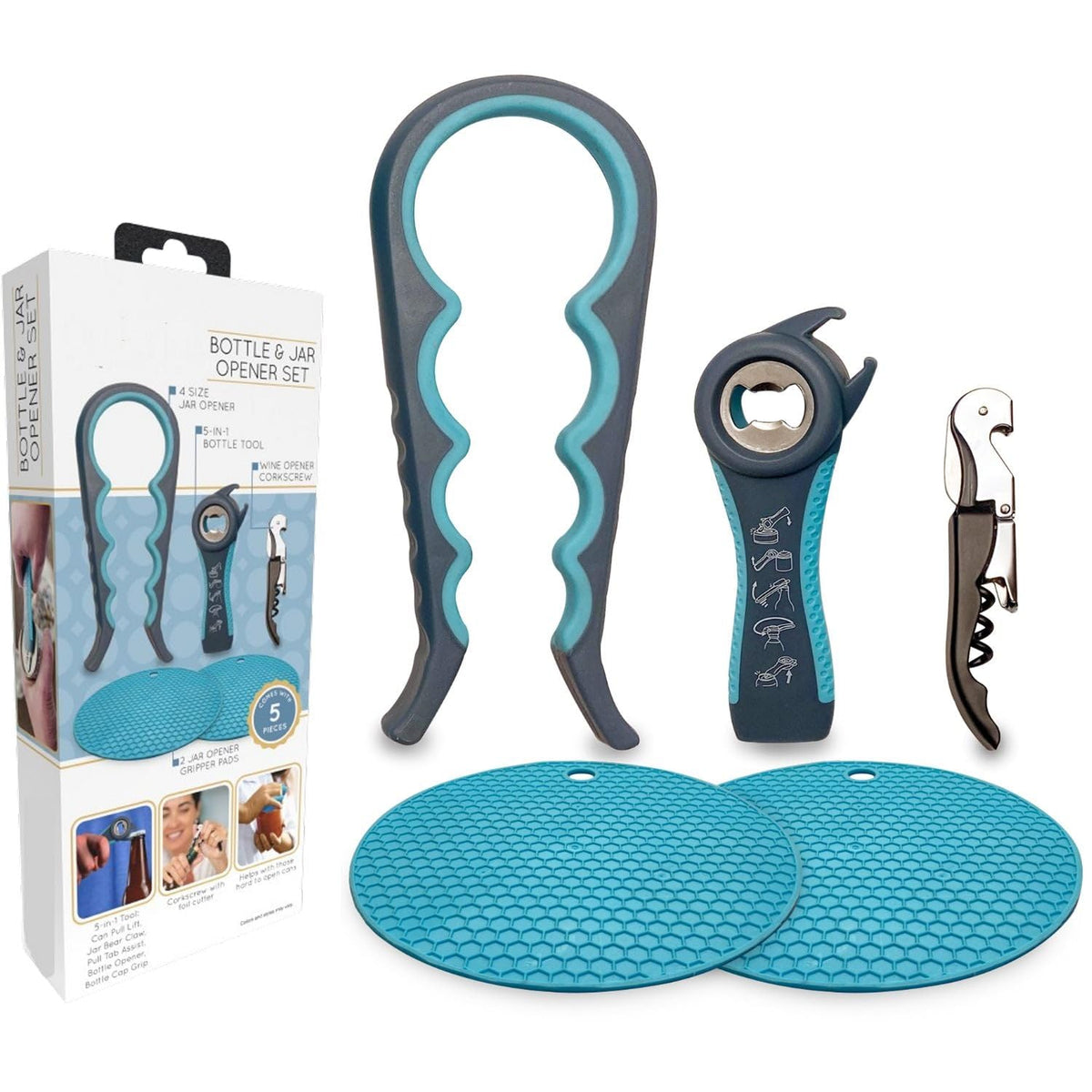 5 Pcs Bottle and Jar Opener Set