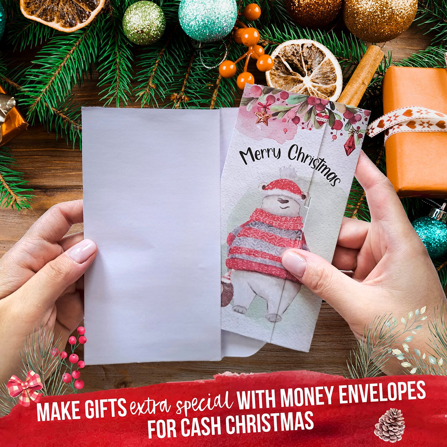30 Pcs Holiday Christmas Money Holder Cards With 30 Envelopes