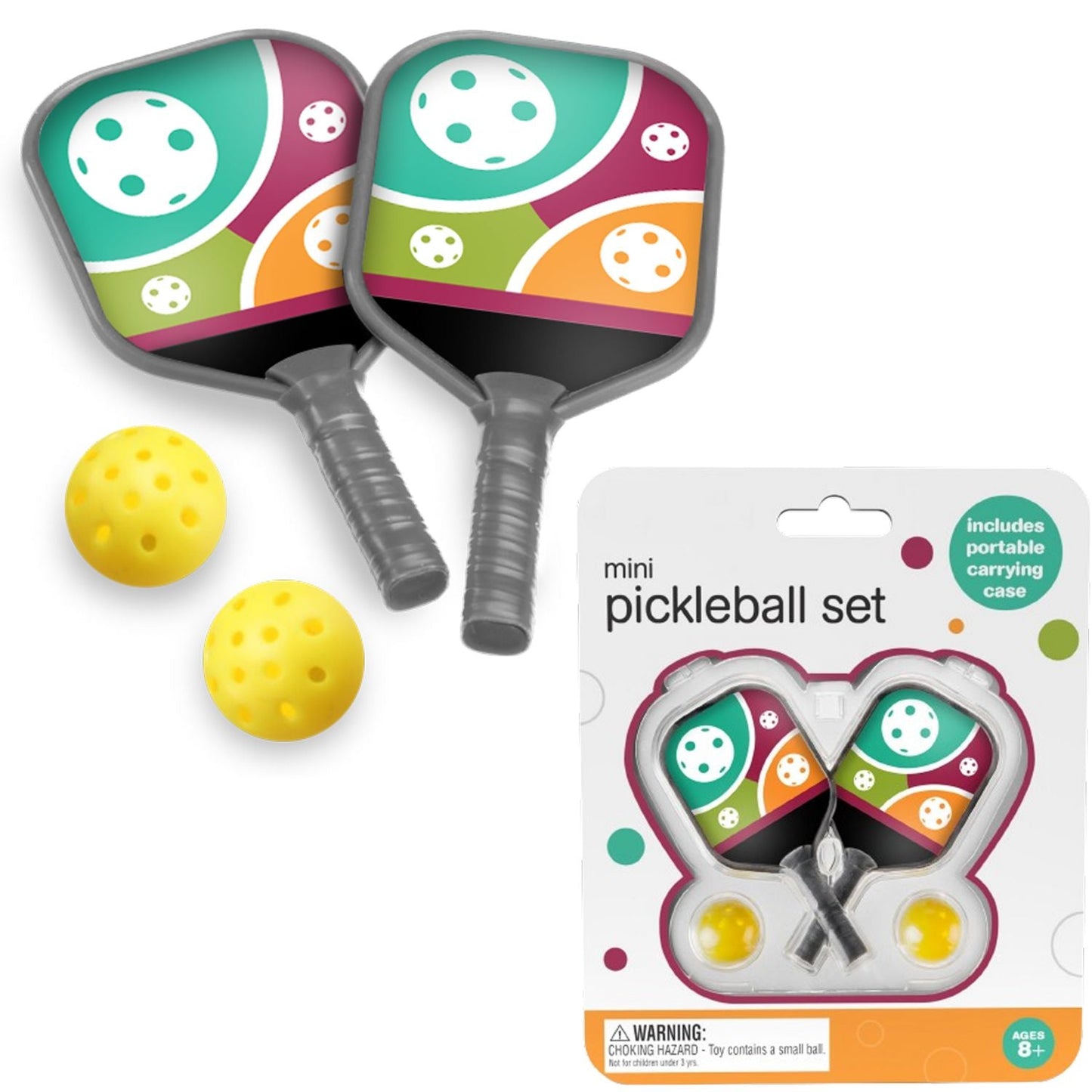 Mini Pickleball Set – Desktop Pickleball Game with 2 Paddles, Ball, Case & Clip – Pocket Size Portable Pickleball Gift for Office Desk or Travel