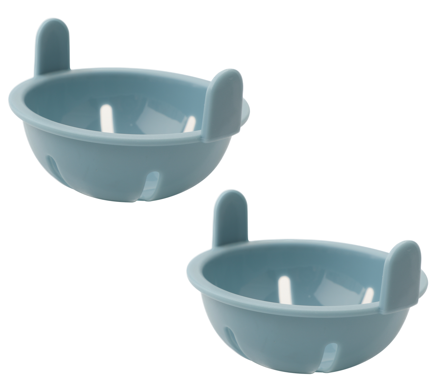 Microwave Double Egg Poacher - Restaurant Quality Egg Poacher with Detachable Drain Basket & Integrated Egg Shell Cracker - Cooks 2 Eggs - Easy Clean