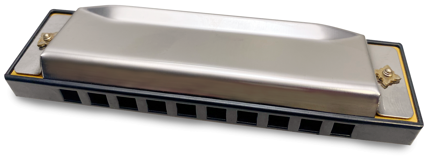 Pocket Harmonica in Key of C – 10 Holes, 20 Reeds Stainless Steel Compact Harmonica for Adults & Kids Perfect for Blues Portable & Durable