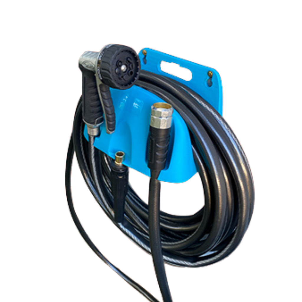 GARDEN HOSE ORGANIZER - Durable Hose Holders for Outside with Mounting Capability, Water Hose Holder Accommodates Up to 150ft of 5/8" Hose, Compact Design 9.75" x 6" x 6.5"