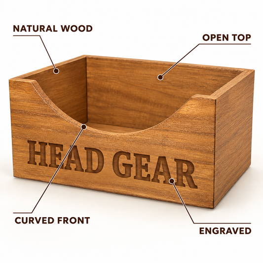 Natural Wood Ball Cap Holder for 6 Hats