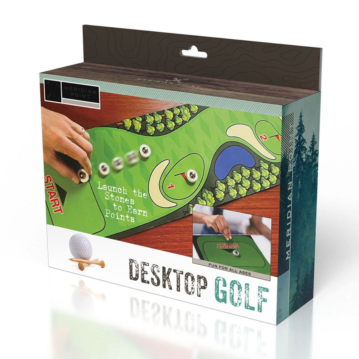 Desktop Novelty Golf Skill Building Golf Mat Finger Curling Game with Non-Skid Colorful Tabletop