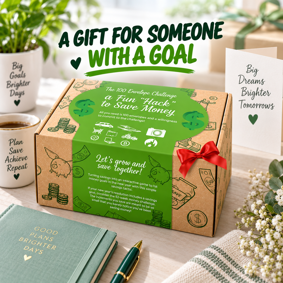 100 Envelope Money Savings Challenge Box