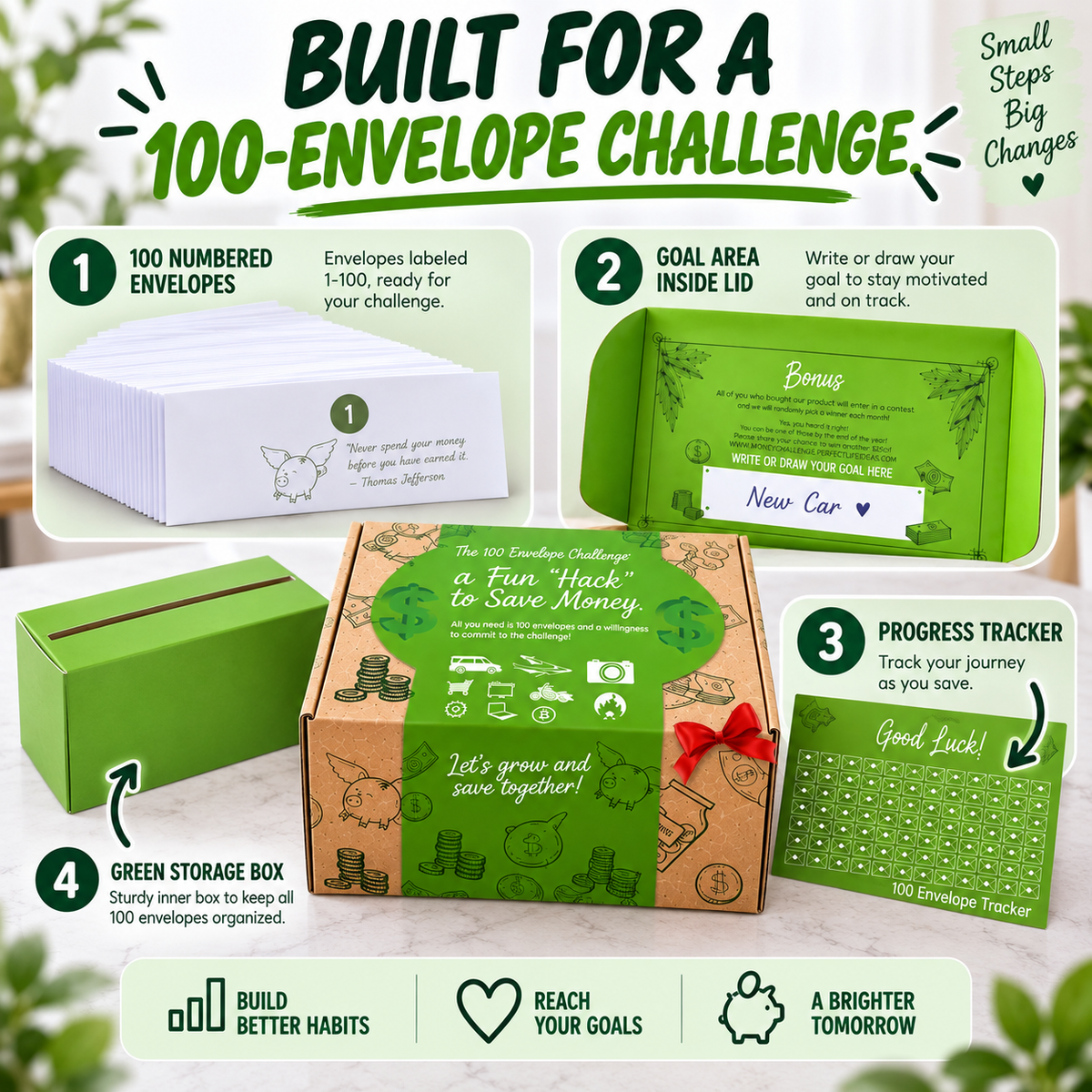 100 Envelope Money Savings Challenge Box