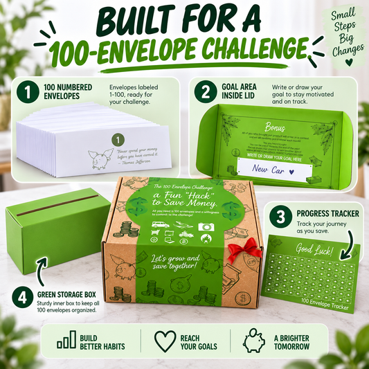100 Envelope Money Savings Challenge Box