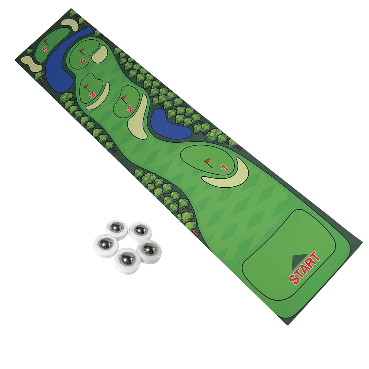 Desktop Novelty Golf Skill Building Golf Mat Finger Curling Game with Non-Skid Colorful Tabletop
