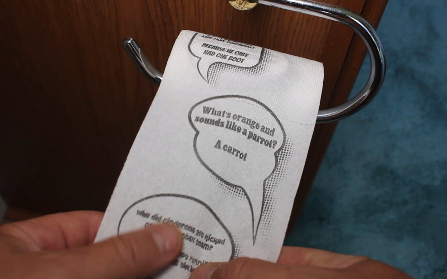 Jokes Toilet Paper with up to 19 Jokes and Riddles. Makes Downtime Pass With Laughter and Joy