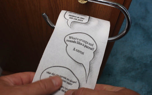 Jokes Toilet Paper with up to 19 Jokes and Riddles. Makes Downtime Pass With Laughter and Joy