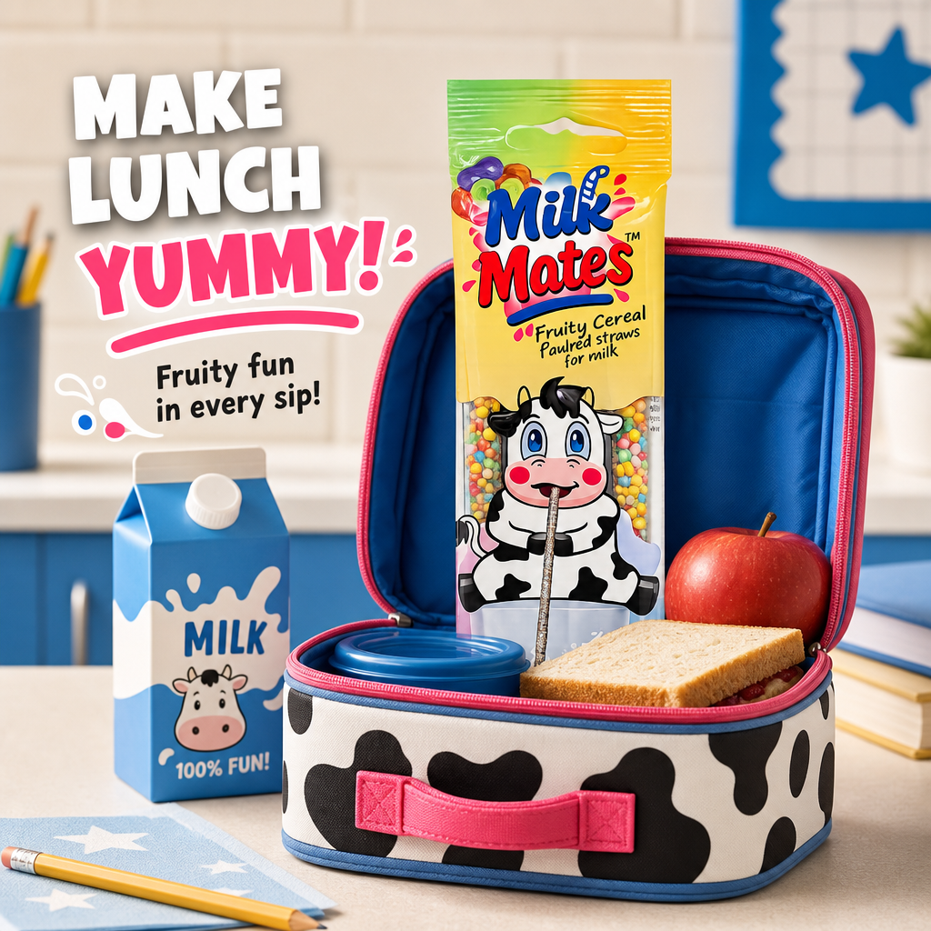 20 Milk Flavoring Straws - 4 Packs Ea 5 Straws Astd Flavors, Chocolate, Strawberry, Cookies & Cream, Fruity Cereal