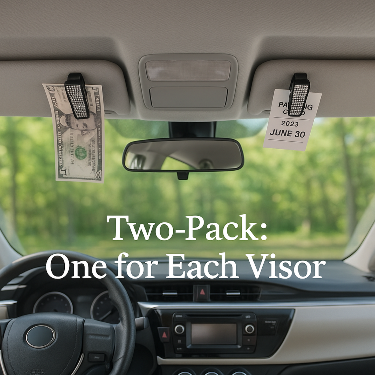 (2) Bling Visor Clip