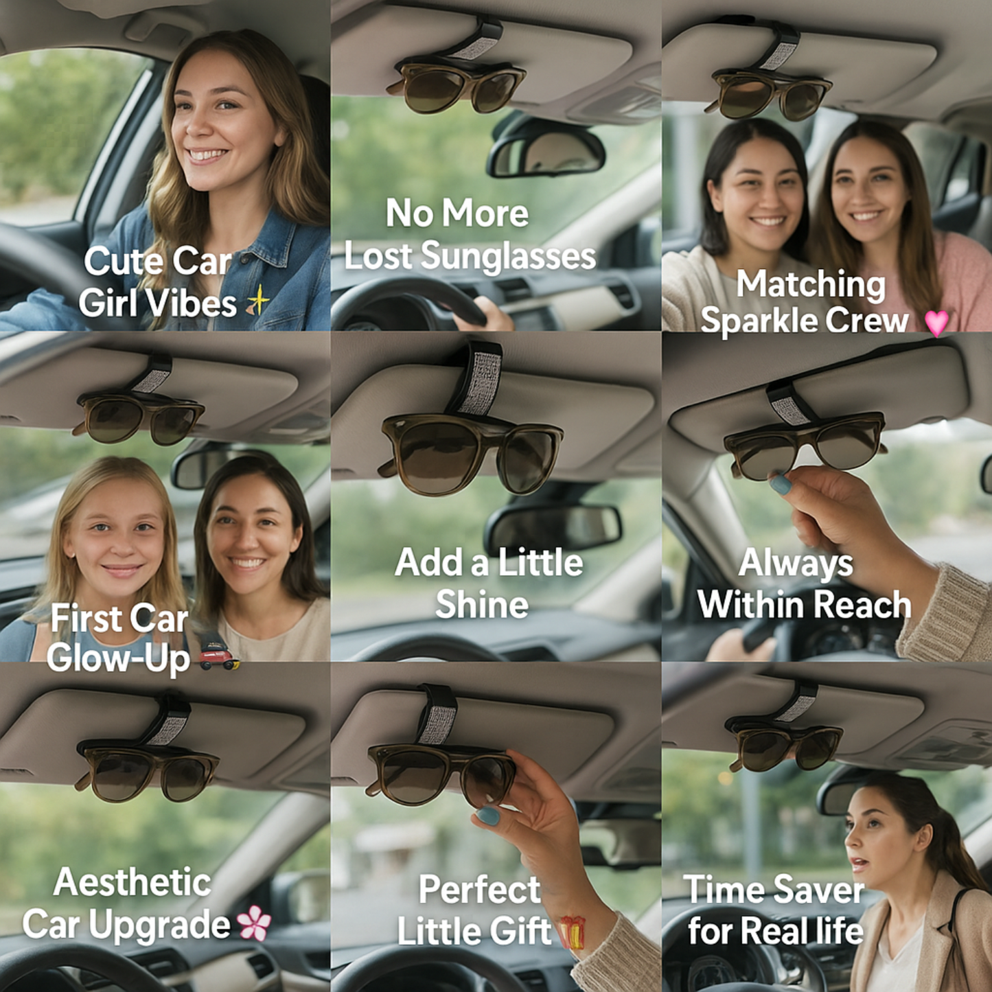 (2) Bling Visor Clip