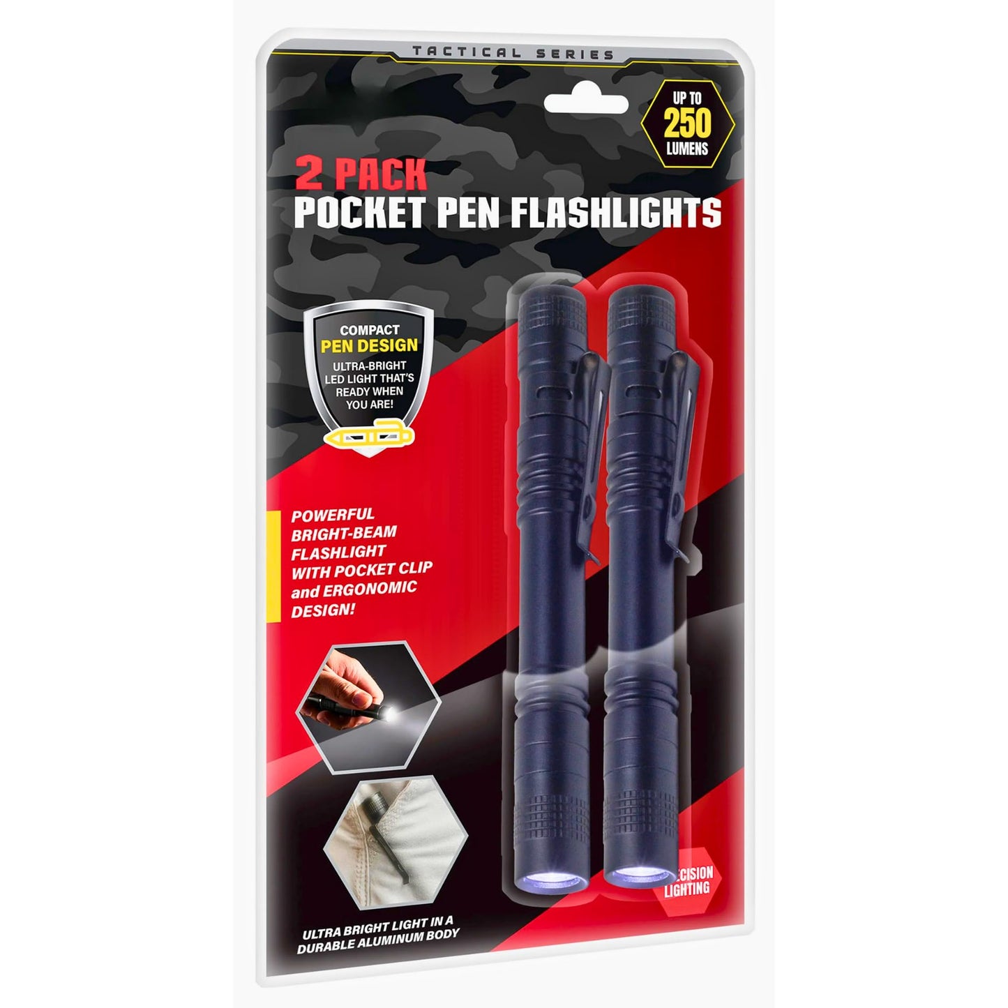 2 Pack Pocket Pen LED Flashlight