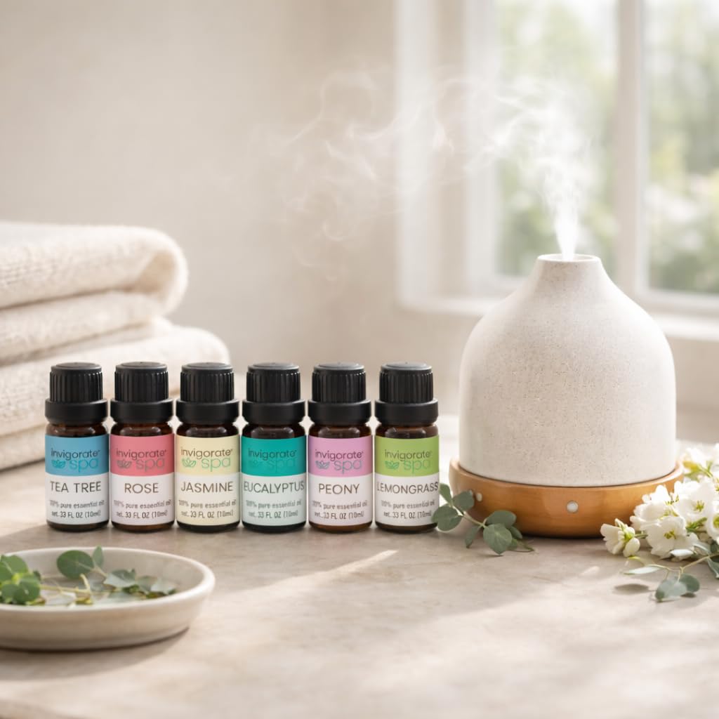 6-Pack Essential Oil Set Diffuser Oils Variety 6x10ml Home Office Aromas