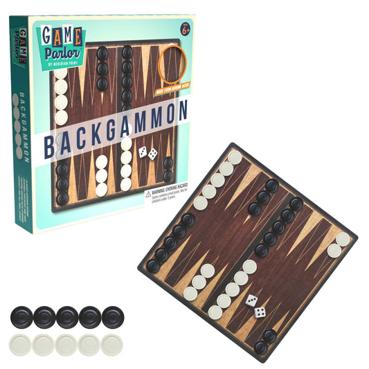 Wooden Desktop Backgammon Game