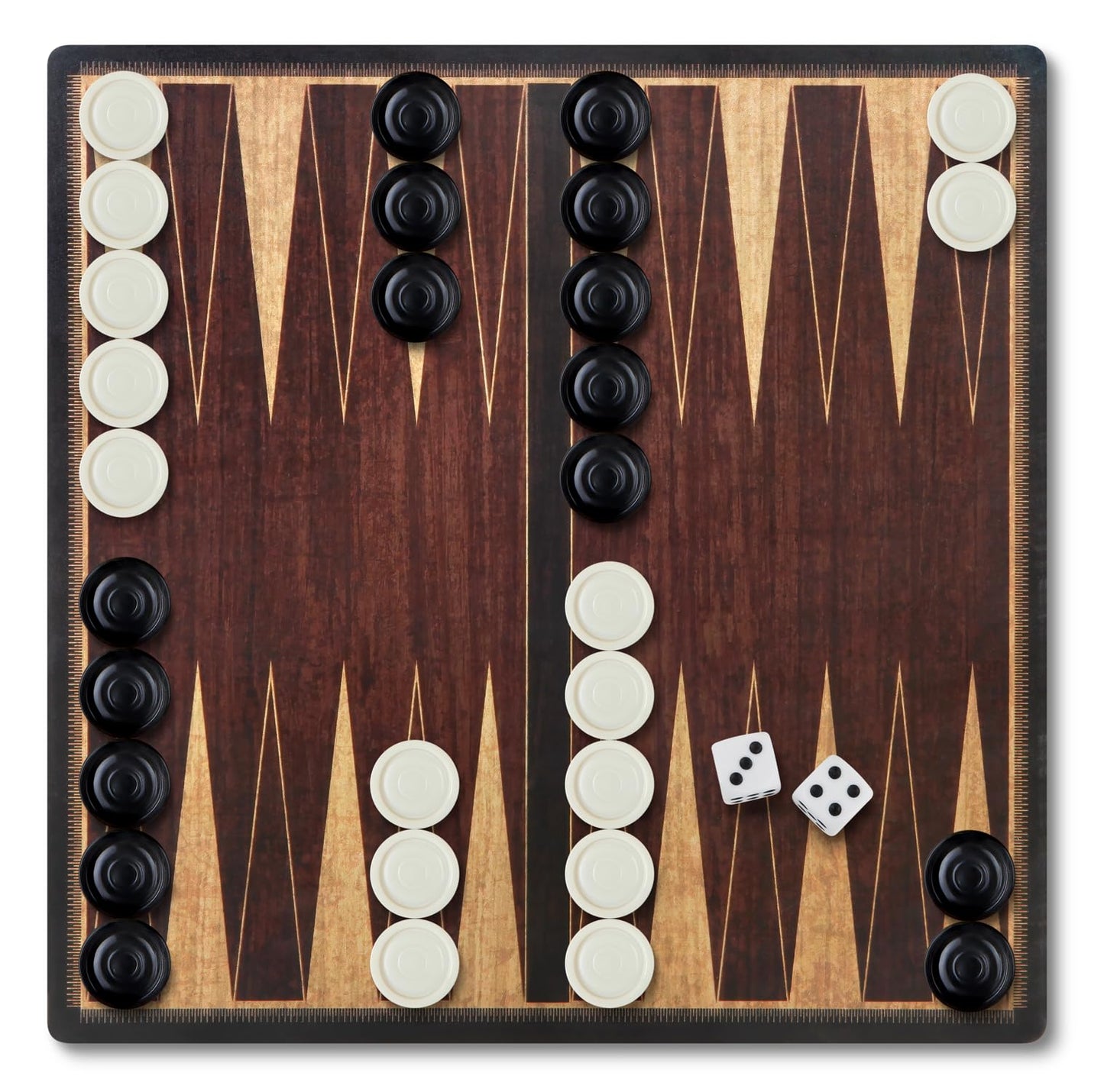 Wooden Desktop Backgammon Game