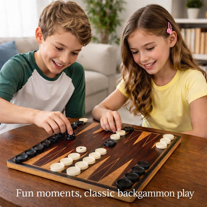 Wooden Desktop Backgammon Game