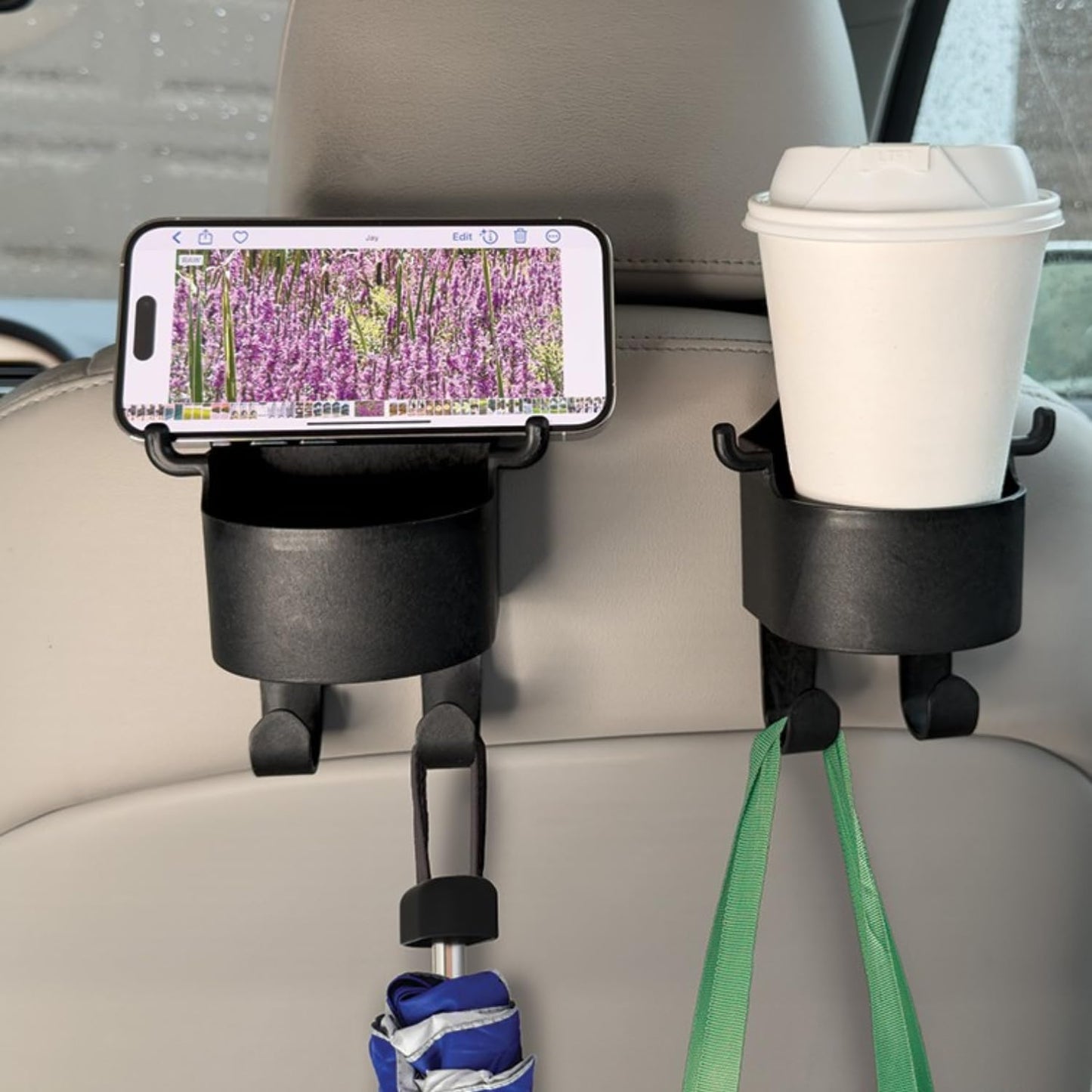 2 Pcs Set Hanging Headrest Clip Drink Organizers