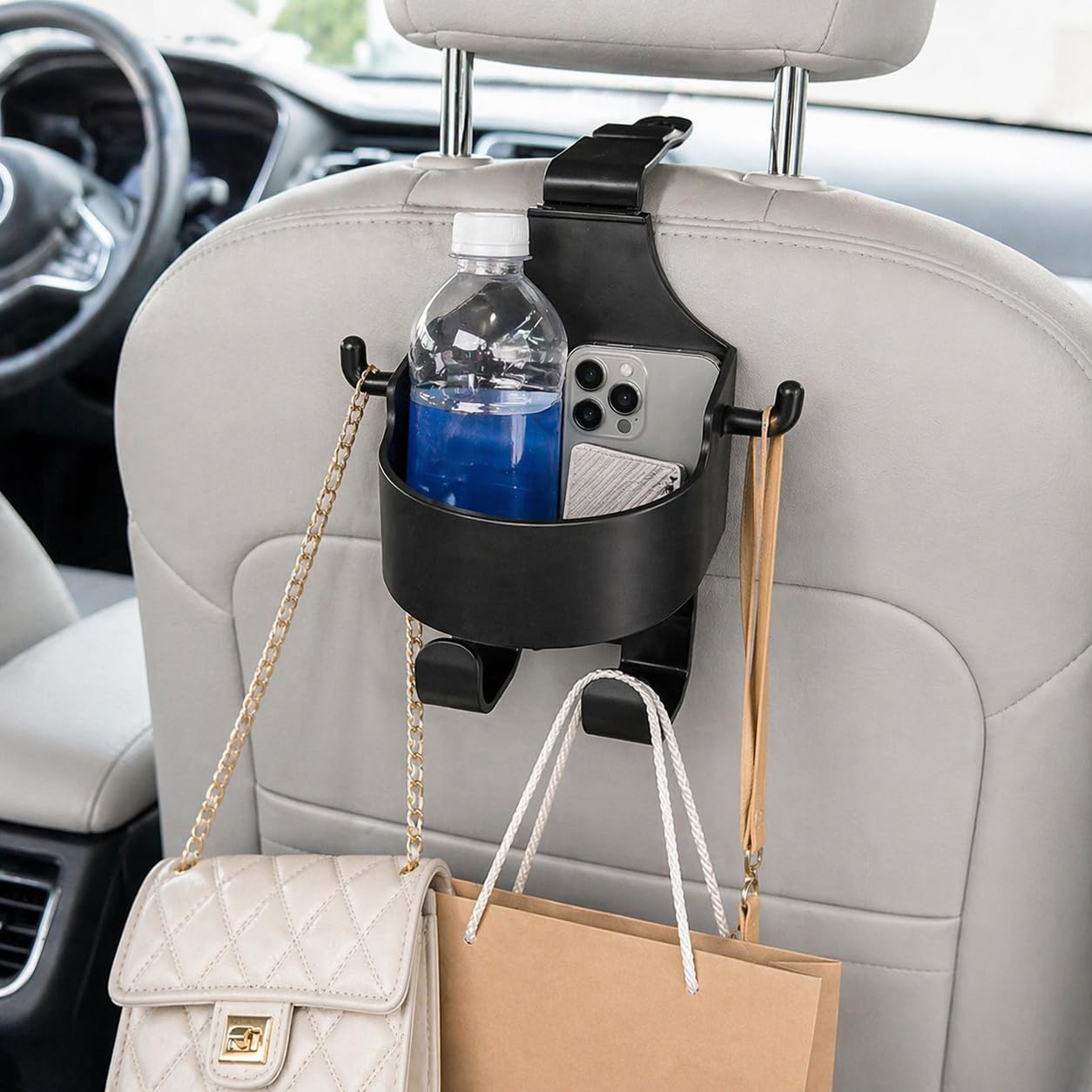 2 Pcs Set Hanging Headrest Clip Drink Organizers