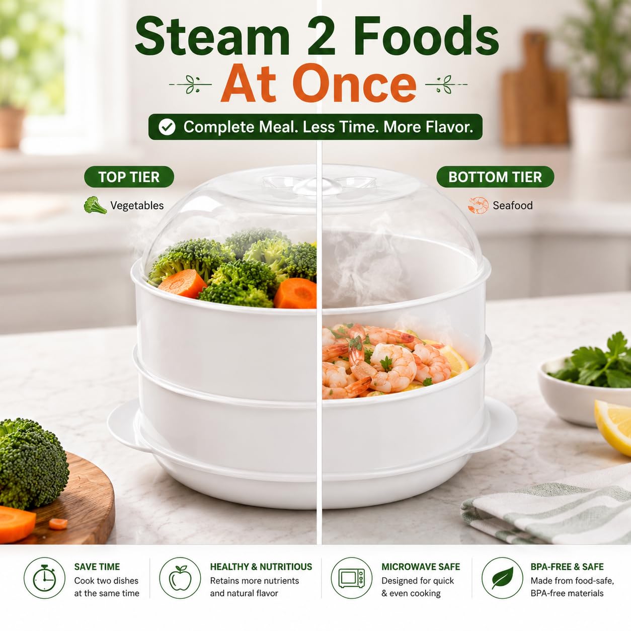 2 Tier Microwave Steamer