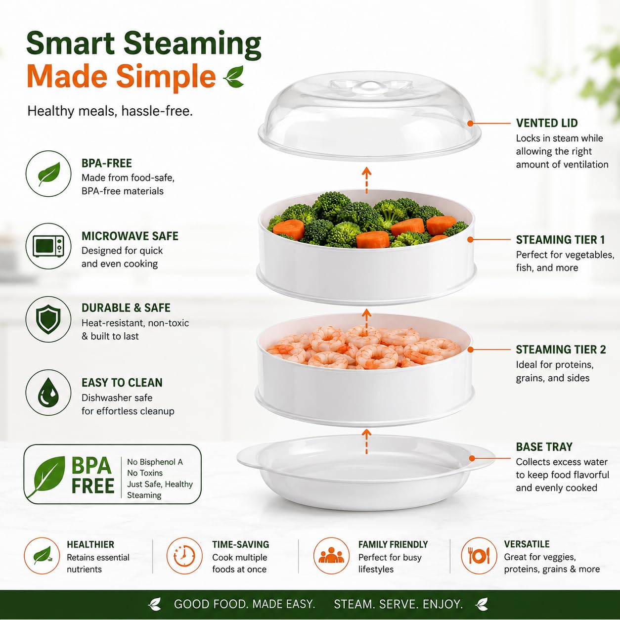 2 Tier Microwave Steamer