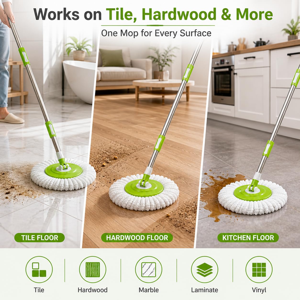 Spin Swift Spinning Mop For Hard Floors