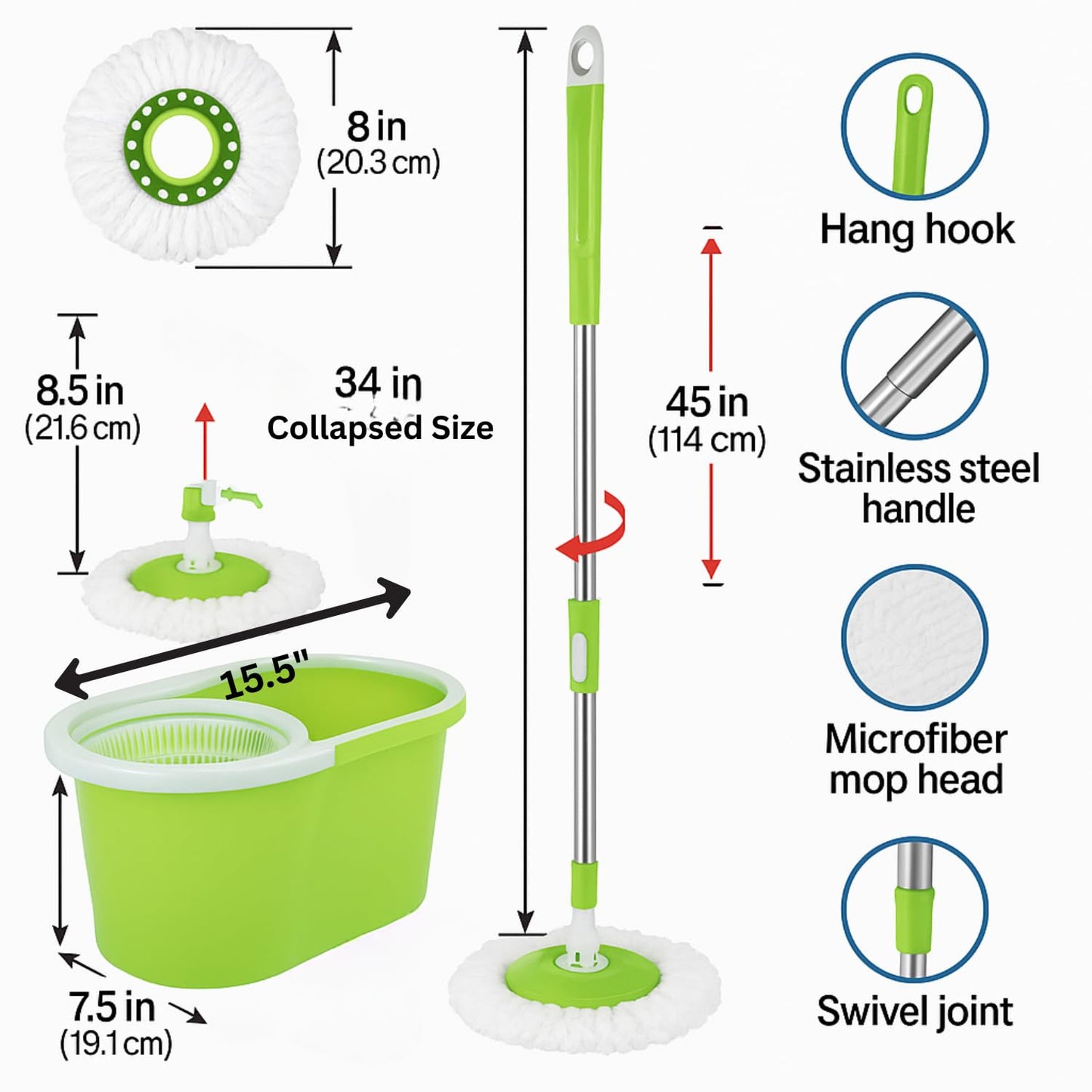 Spin Swift Spinning Mop For Hard Floors
