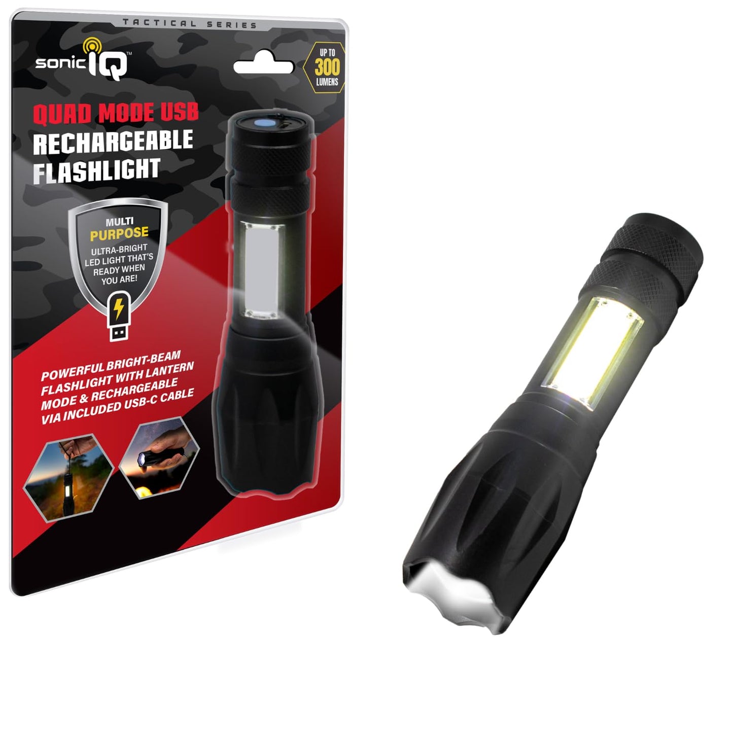 Quad Mode USB Rechargeable Flashlight