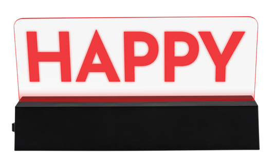 Light Up Sign - Happy  Soft Glowing Decor for Bedrooms, Parties & Gifts