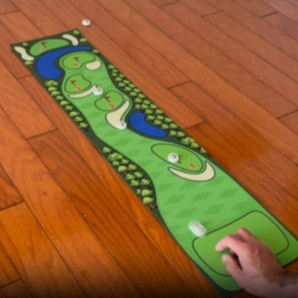 Desktop Novelty Golf Skill Building Golf Mat Finger Curling Game with Non-Skid Colorful Tabletop