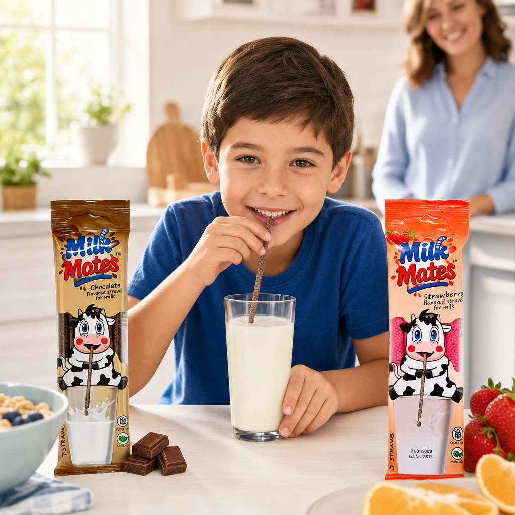 20 Milk Flavoring Straws - 4 Packs Ea 5 Straws Astd Flavors, Chocolate, Strawberry, Cookies & Cream, Fruity Cereal