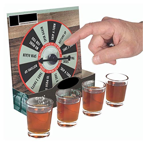 Shot Glass Roulette Drinking Game with 4 Shot Glasses - Fun Drinking Games for Adults Party