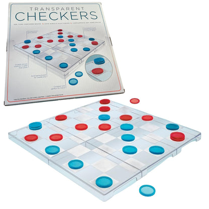 Translucent Checkers Board Game with Acrylic Game Pieces