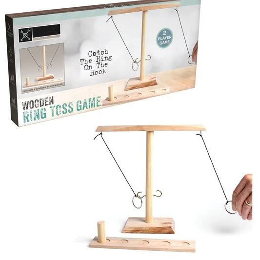 Wooden Ring Toss and Hook Game for Adults, Hooks Ring Tossing Game