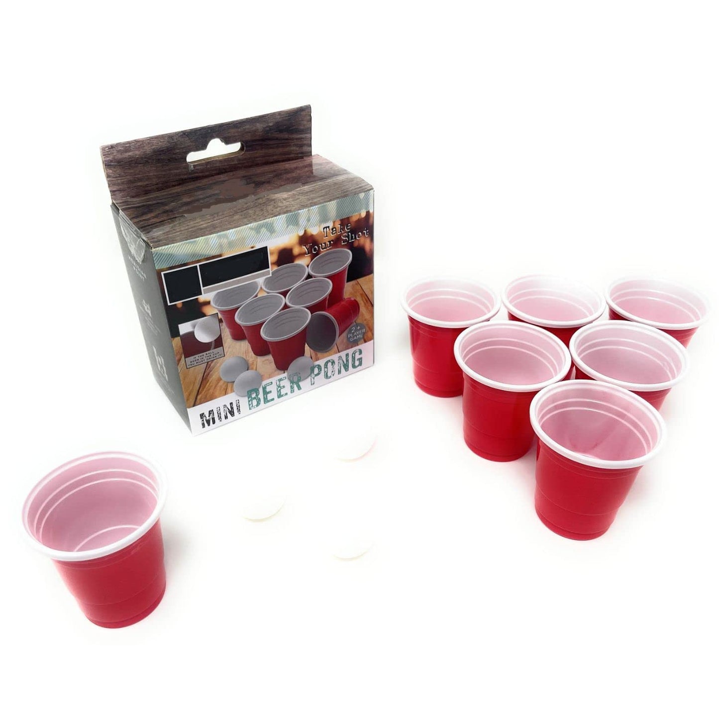 Mini Beer Pong Game - Fun Adult Drinking Games for Adults Only - Mini Beer Pong Set