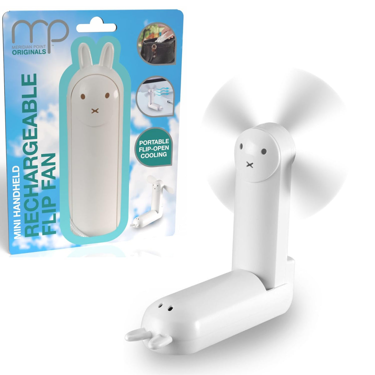 Mini Handheld Flip Fan â€“ Portable Rechargeable Cooling with 3 Speeds