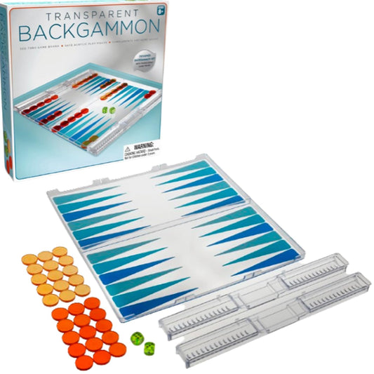 Transparent Backgammon Sets for Adults - Family Board Games, Board Games for Family Night