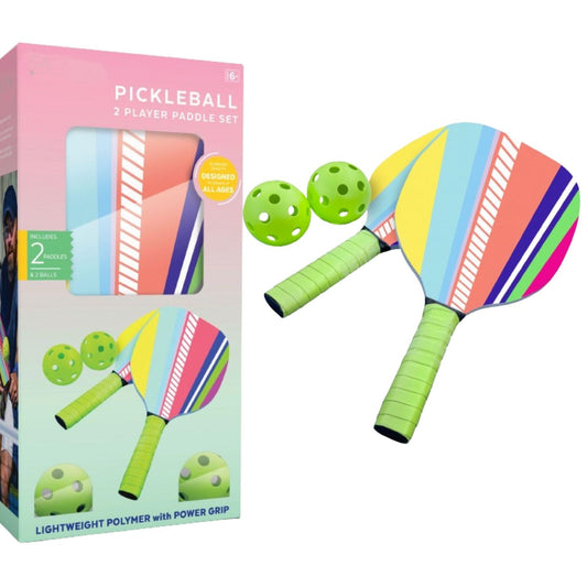 2 Player Pickle Balls Paddles Set - 2 Balls + 2 Paddles