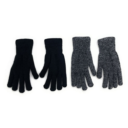 2 Pairs Fleece Lined Thermal Gloves 2 Pairs (1 Each Col)