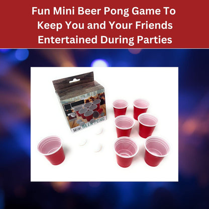 Mini Beer Pong Game - Fun Adult Drinking Games for Adults Only - Mini Beer Pong Set